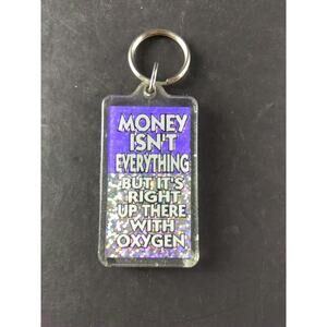 Money Isn't Everything Acrylic Keychain Purple Glitter